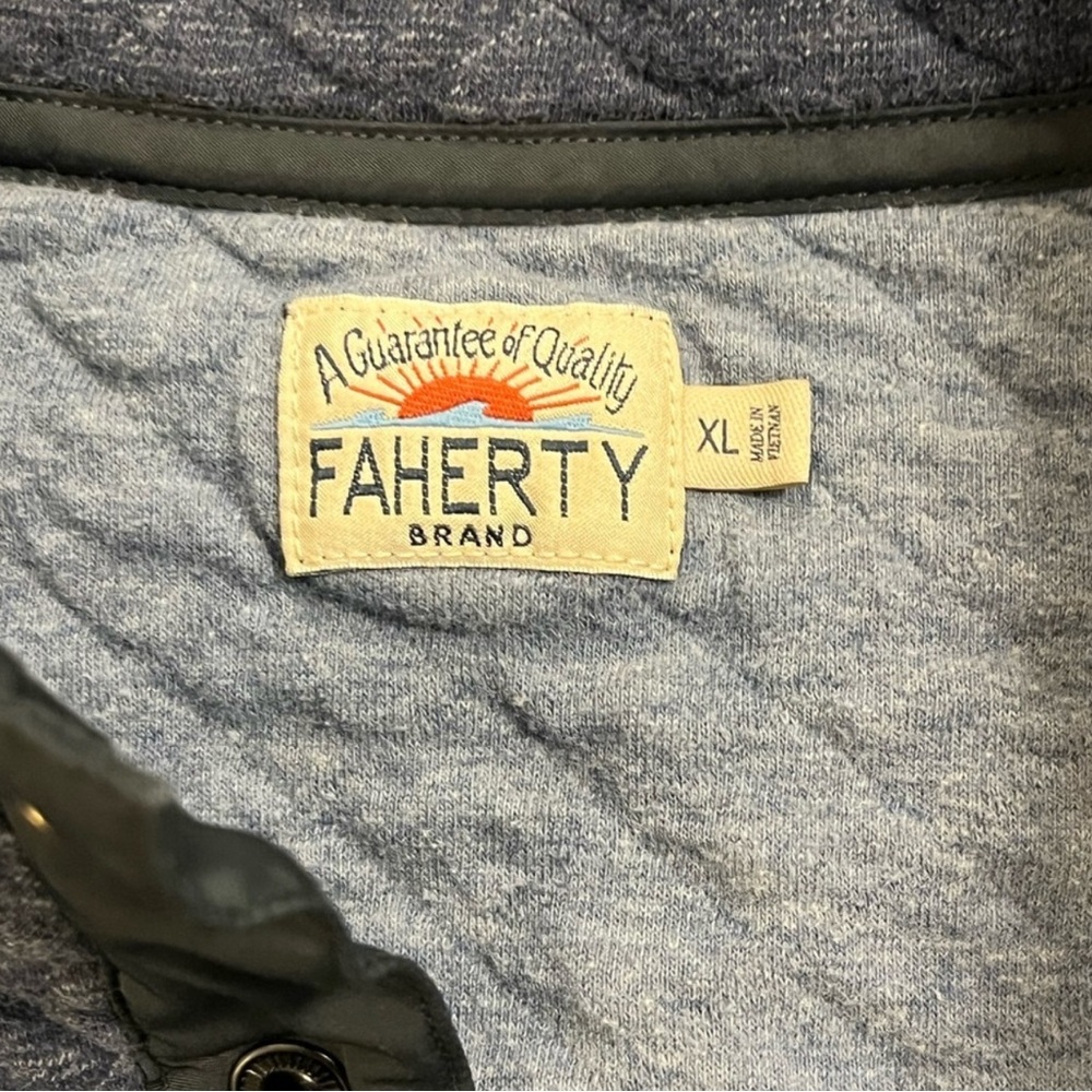 Faherty Epic Quilted Blue Pullover - image 2